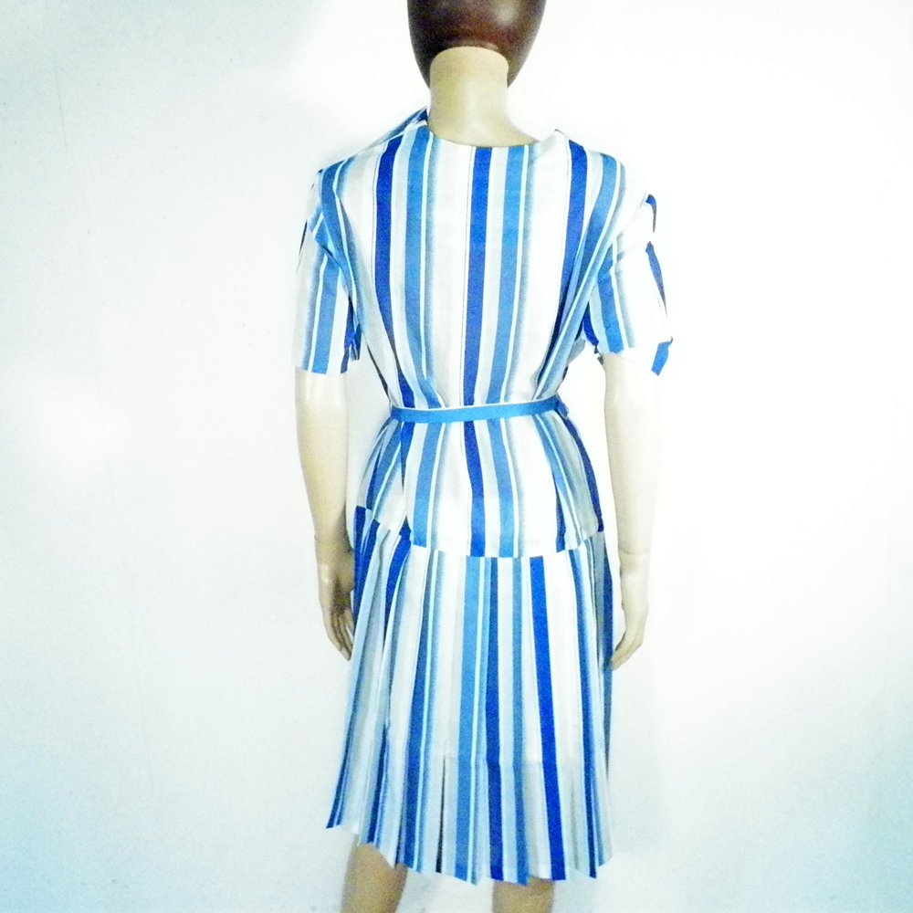 Robe Vintage Bleue GUY DUBOUIS Taille Estimée M Bon état - Vue 2 - 